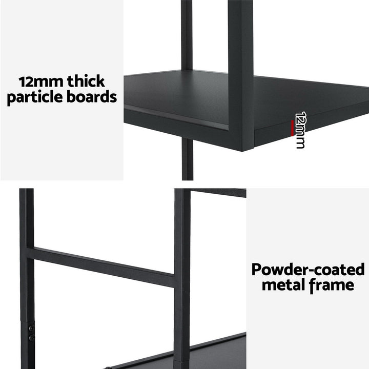 Modern 5-Tier Display Bookshelf - Black