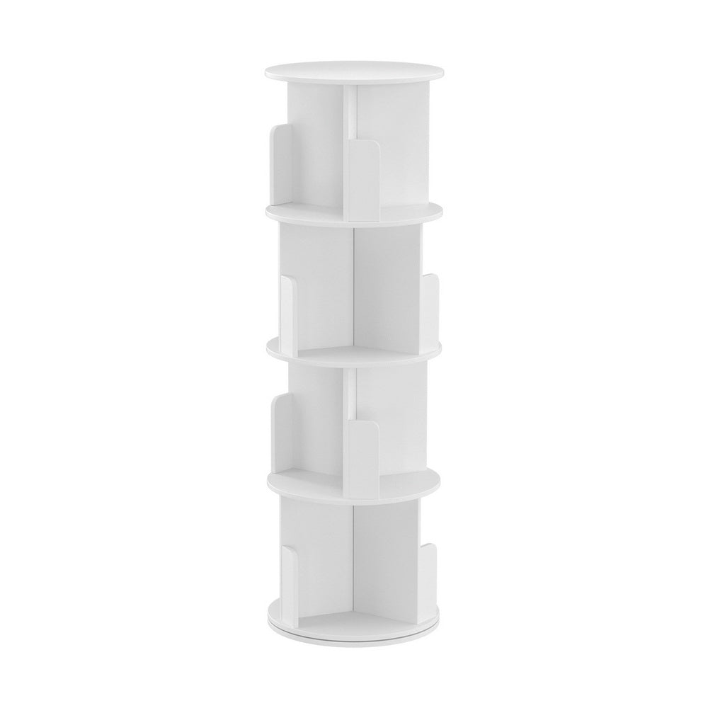 Compact Rotating Bookshelf - White - Homecoze