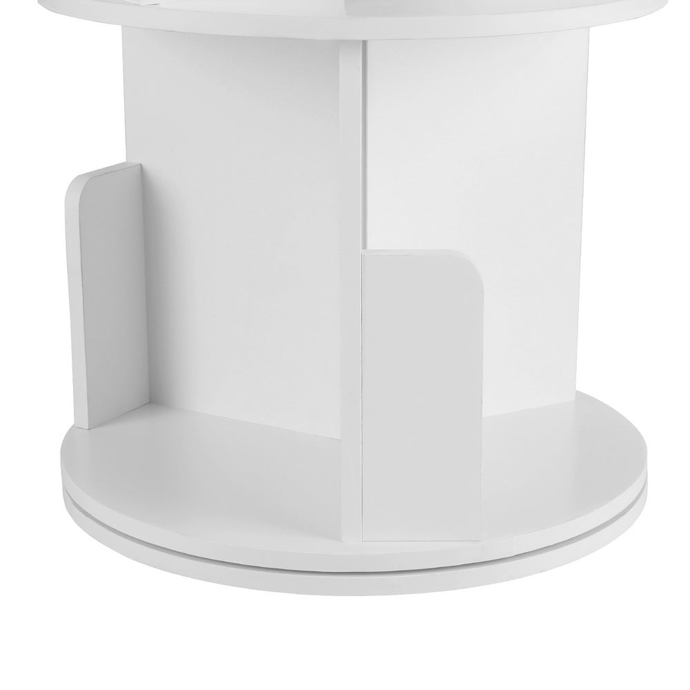 Compact Rotating Bookshelf - White - Homecoze