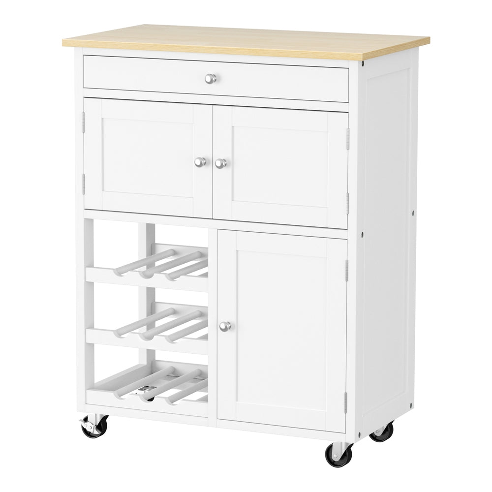 Artiss Kitchen Island Trolley Rolling Serving Cart Storage Cart Drawer Cupboard - Homecoze