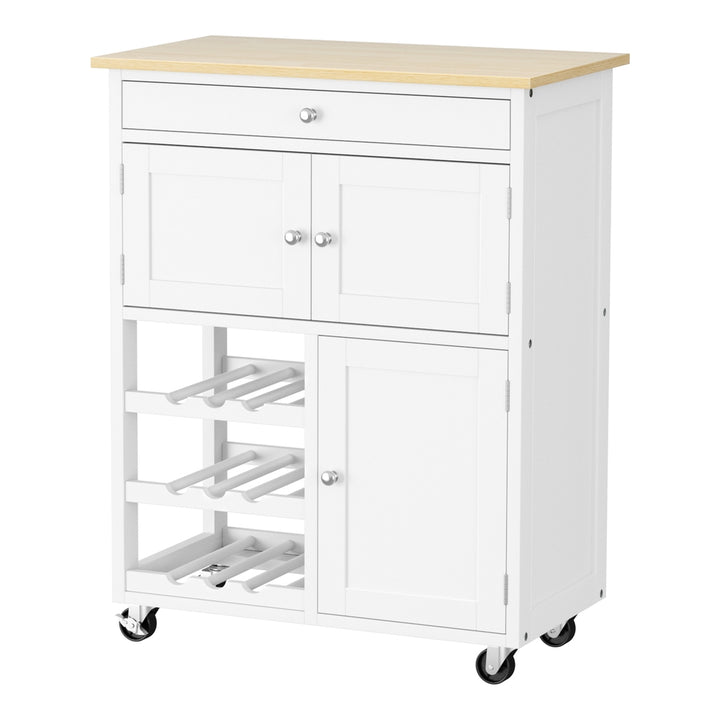 Artiss Kitchen Island Trolley Rolling Serving Cart Storage Cart Drawer Cupboard - Homecoze