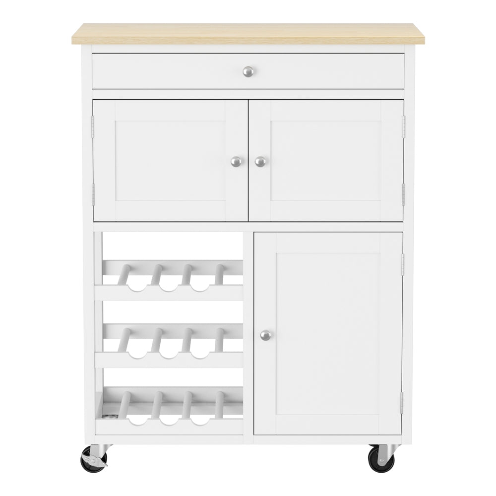 Artiss Kitchen Island Trolley Rolling Serving Cart Storage Cart Drawer Cupboard - Homecoze