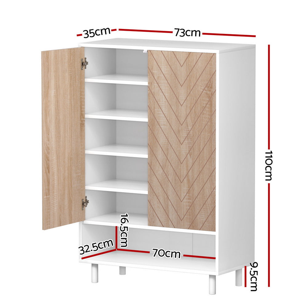 Artiss Shoe Rack Cabinet 24 Pairs 6-tier White - Homecoze