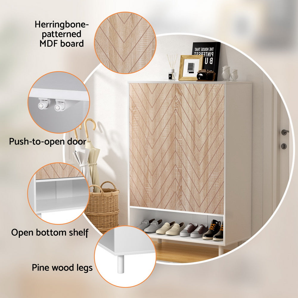 Artiss Shoe Rack Cabinet 24 Pairs 6-tier White - Homecoze