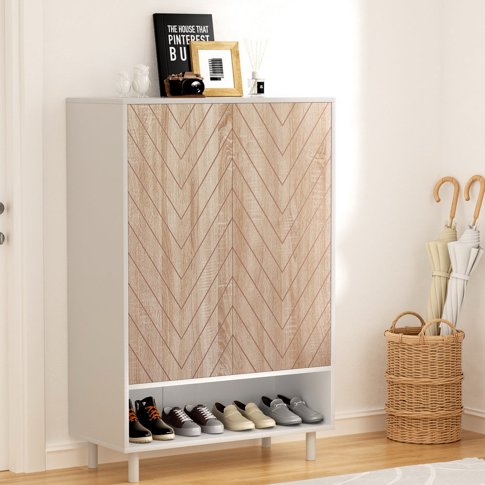 Artiss Shoe Rack Cabinet 24 Pairs 6-tier White - Homecoze