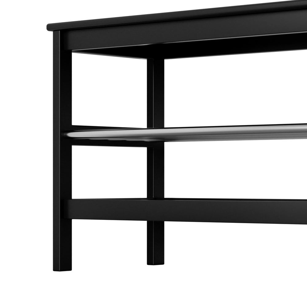 Shoe Rack Storage Bench Bamboo up to 10 Pairs - Black - Homecoze