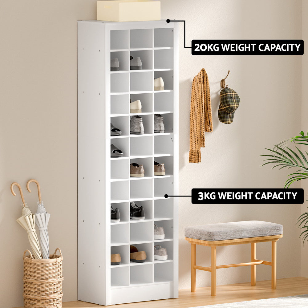 Artiss Shoe Rack 12-tier 36 Pairs Storage White - Homecoze