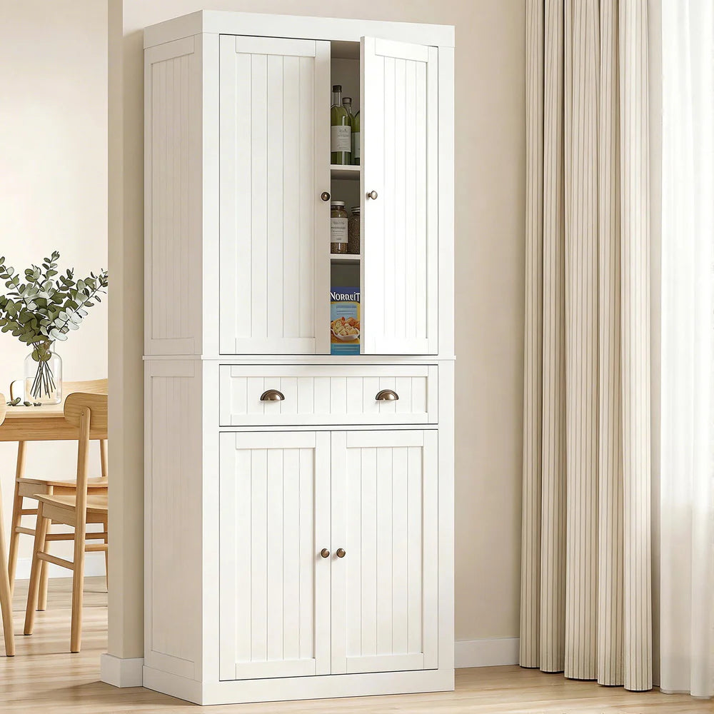 Everly Linen & Pantry Storage Cabinet - White