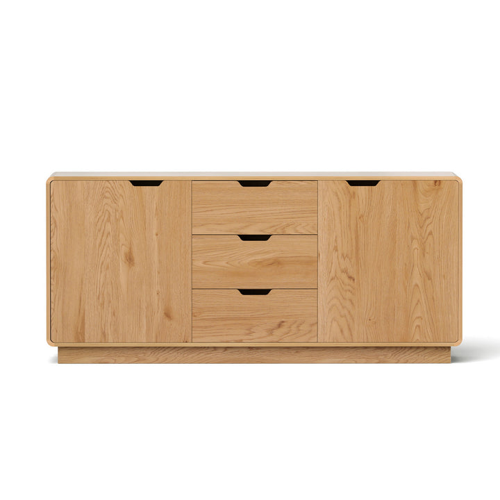 Artiss Buffet Sideboard Cabinet Storage Kitchen Cupboard Drawers Round Edge Oak - Homecoze