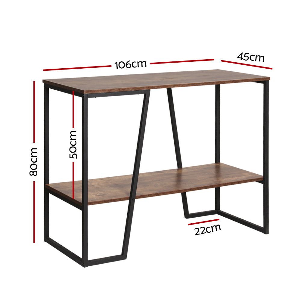 Modern Industrial Style Open Shelf Console Table Metal Display Shelf 106cm - Homecoze