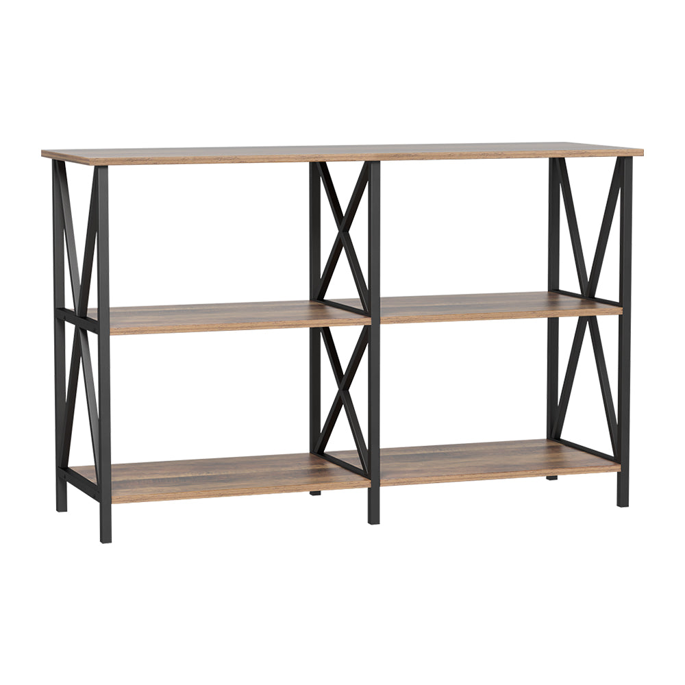 Industrial Style Open Shelf Console Hallway Entry Table Metal Display 120cm - Homecoze
