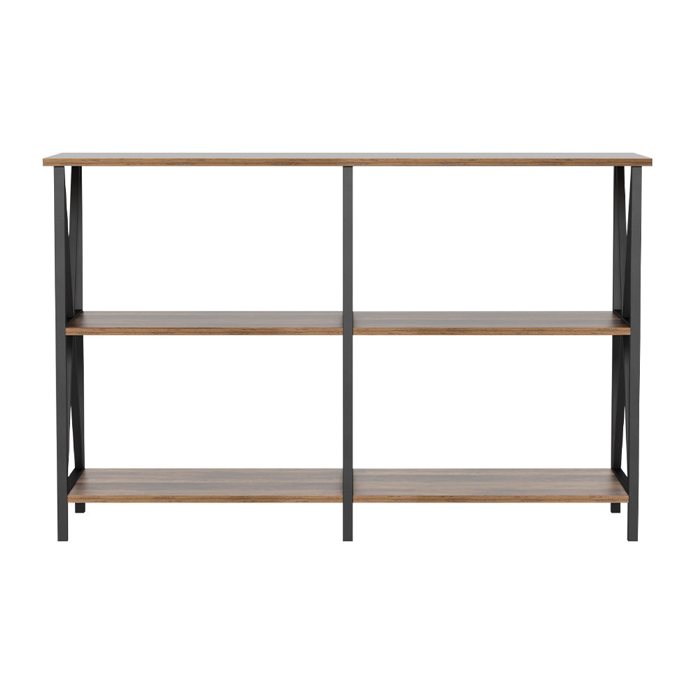 Industrial Style Open Shelf Console Hallway Entry Table Metal Display 120cm - Homecoze