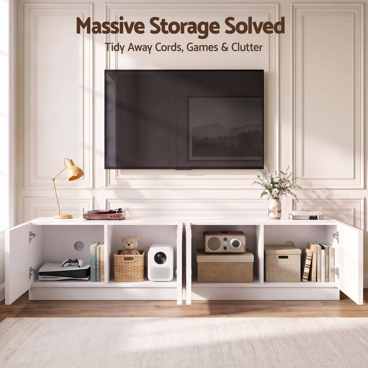 Elysia Shaker-Style TV Unit 180cm – White