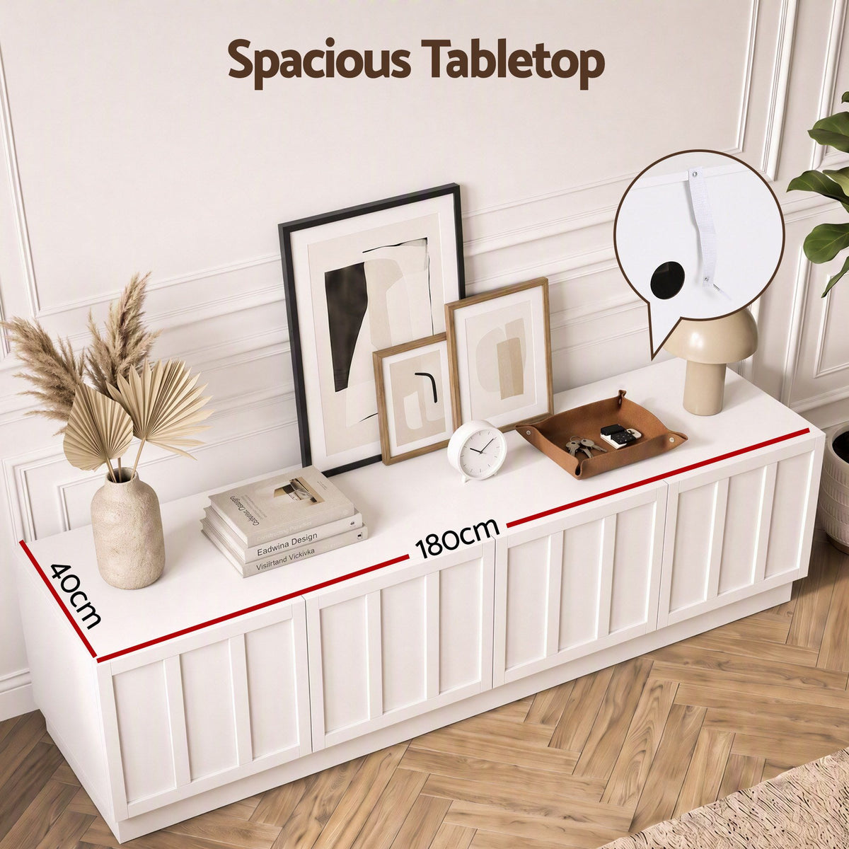 Elysia Shaker-Style TV Unit 180cm – White