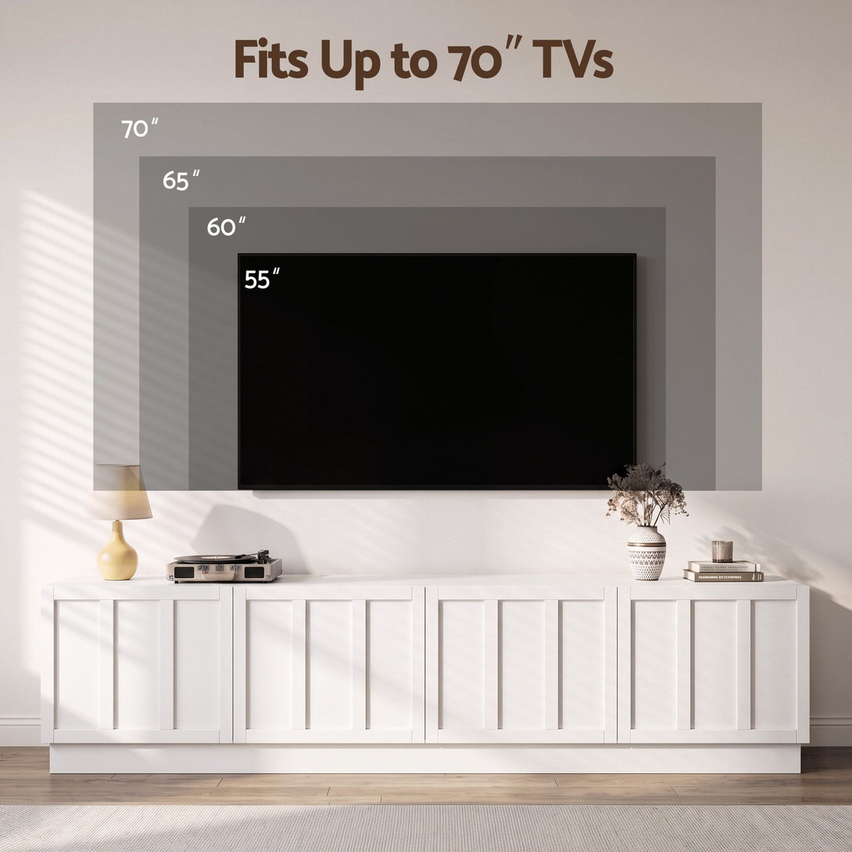 Elysia Shaker-Style TV Unit 180cm – White