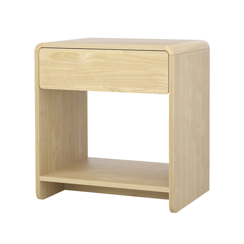 Artiss Bedside Table Drawer Open Shelf Pine - Homecoze
