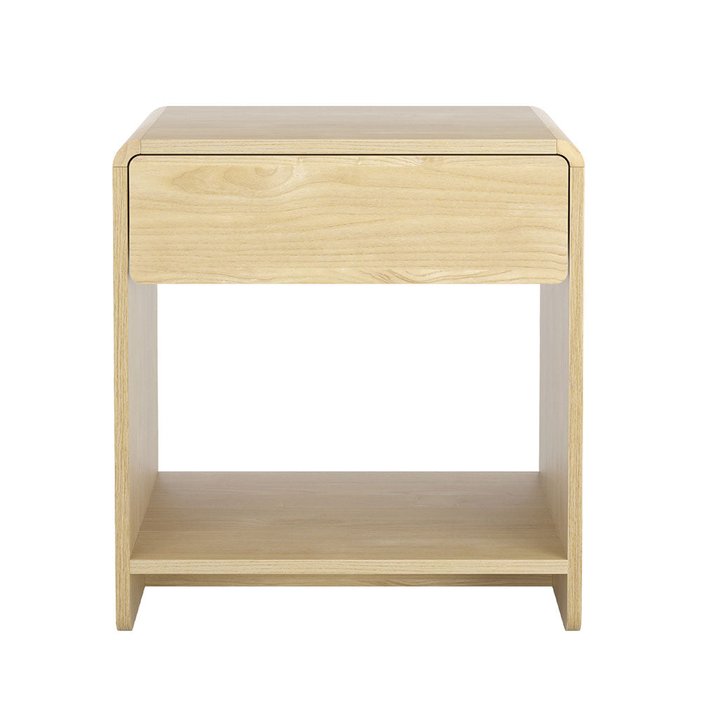 Artiss Bedside Table Drawer Open Shelf Pine - Homecoze