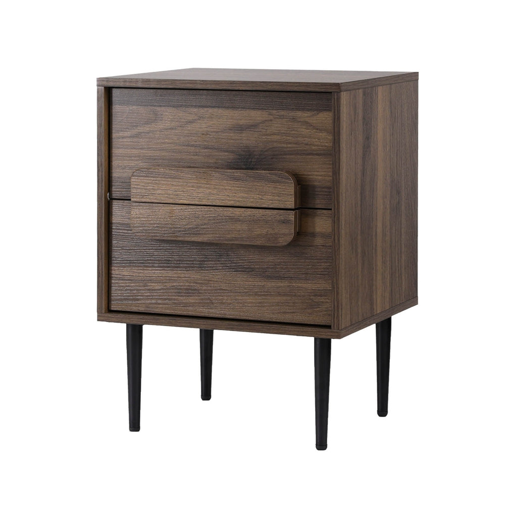 Modern Bedside Table Nightstand - Walnut - Homecoze
