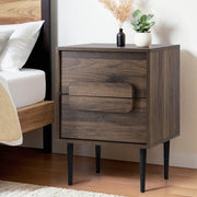 Modern Bedside Table Nightstand - Walnut - Homecoze