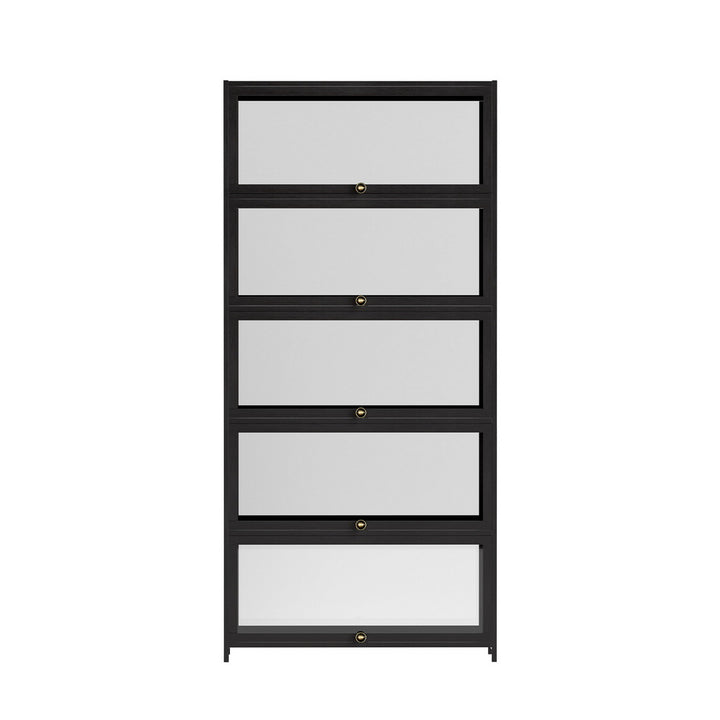 5-Tier Display Bookshelf Cabinet - Black