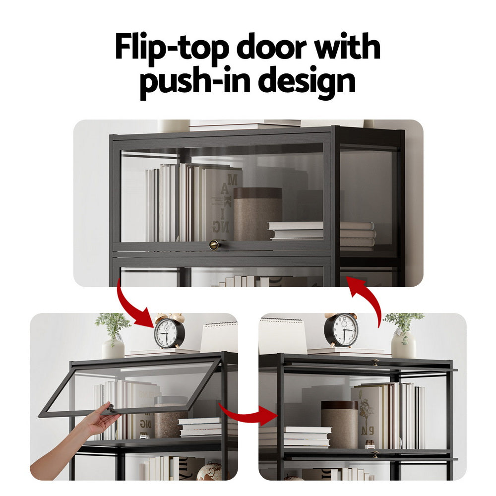 5-Tier Display Bookshelf Cabinet - Black - Homecoze