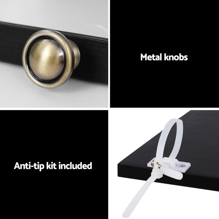 5-Tier Display Bookshelf Cabinet - Black