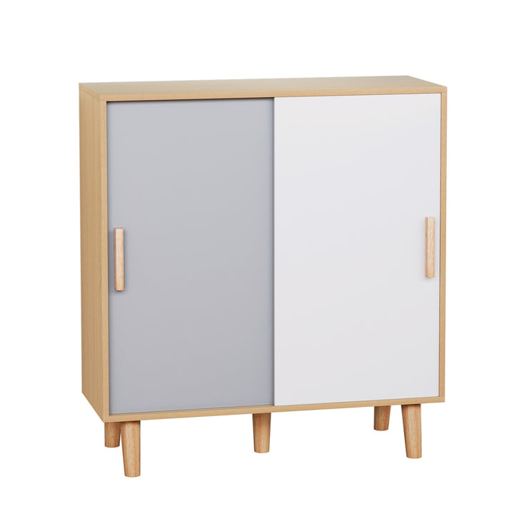 Modern Two-tone Shoe Cabinet up to 30 Pairs - Oak