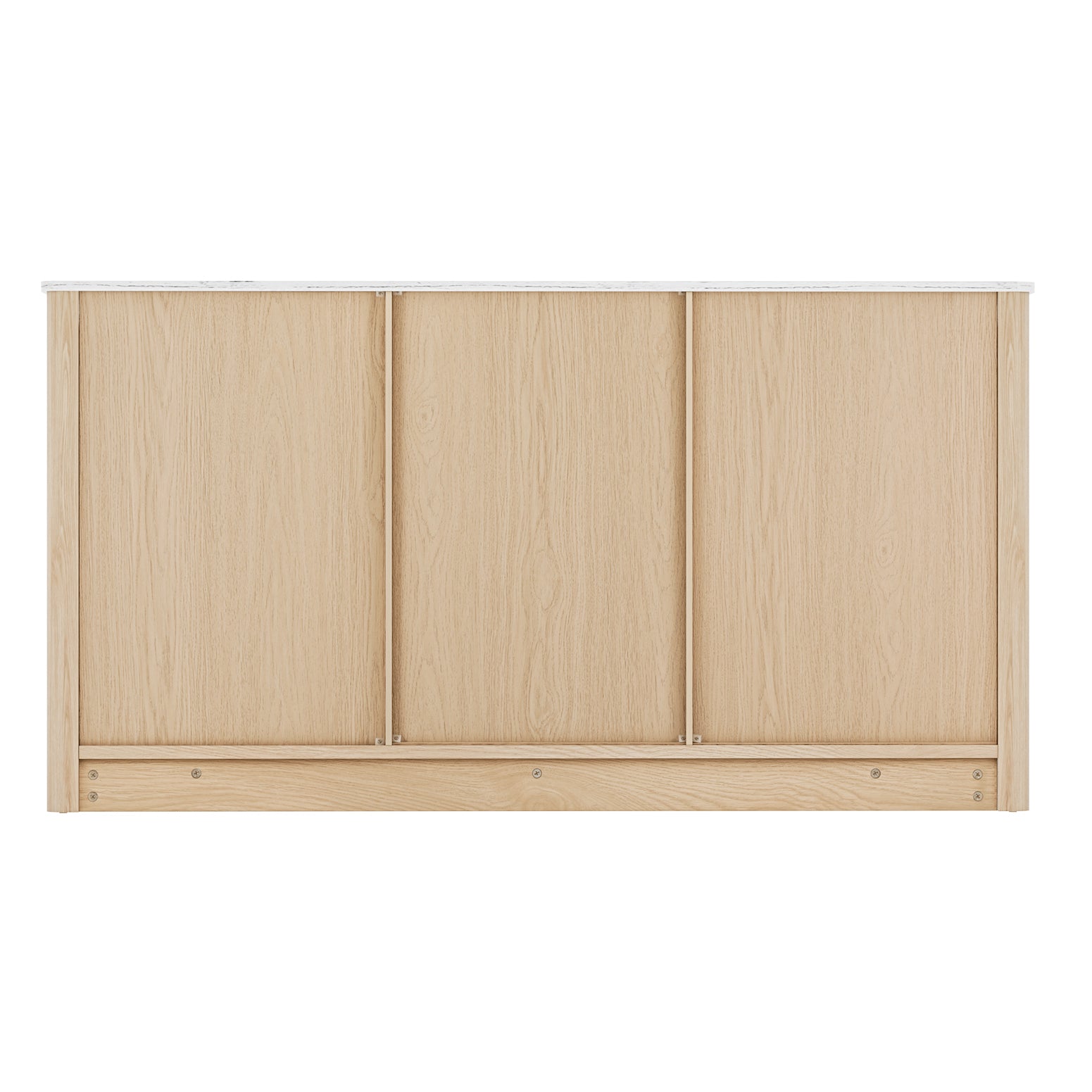 Compact Buffet Sideboard with Marble Style Tabletop - Pine - Homecoze