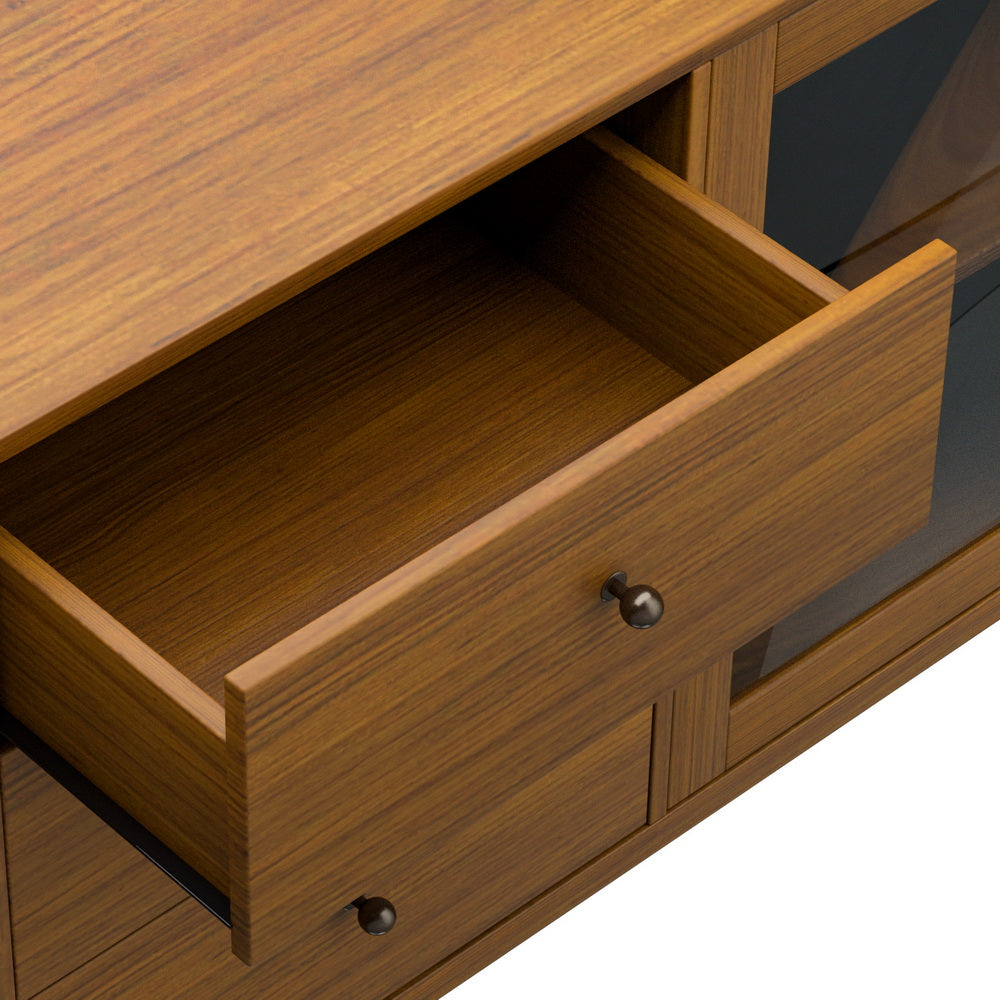 Classic Modern Buffet Sideboard with Glass Doors 148cm - Oak - Homecoze