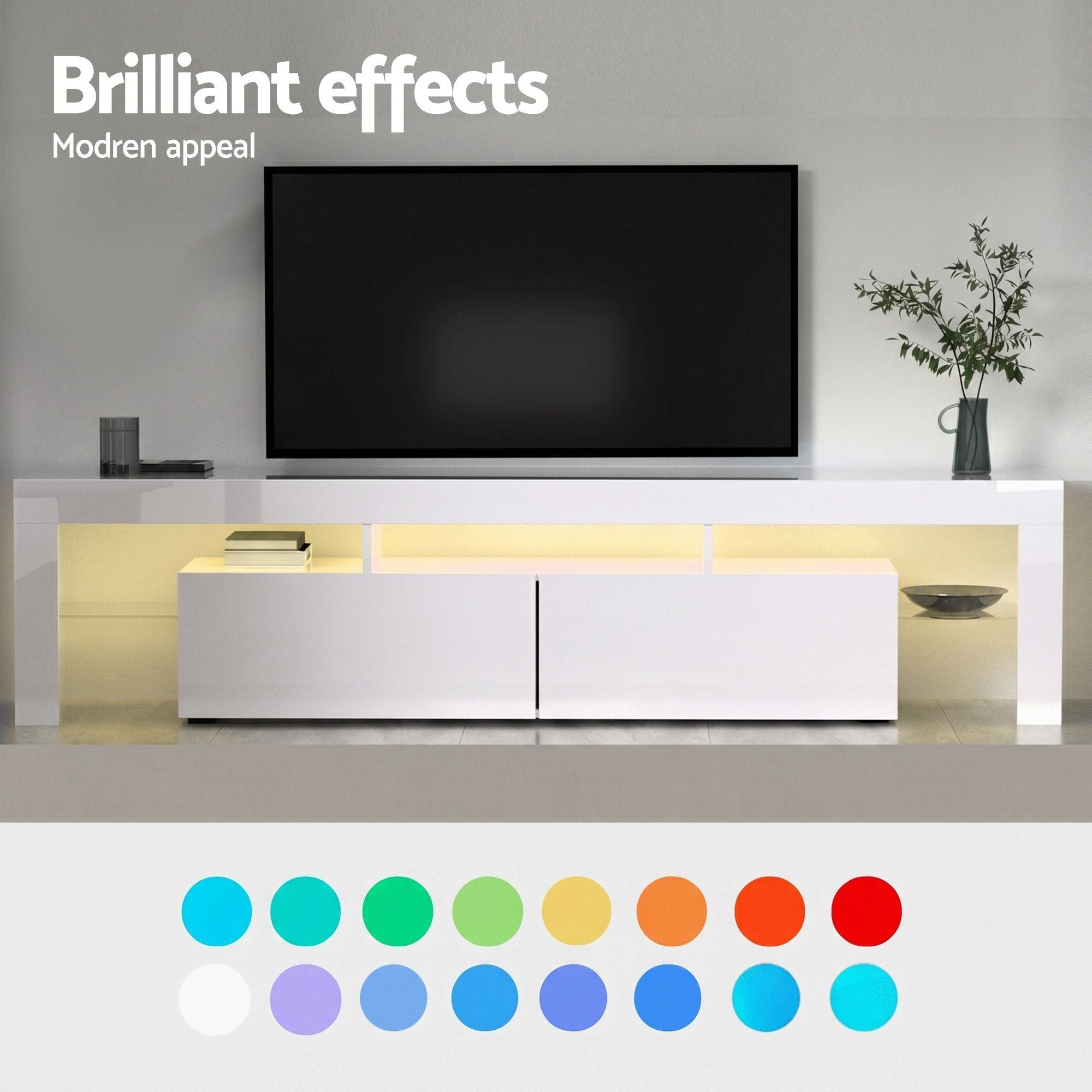 Artiss LED TV Unit & Coffee Table Set Storage Cabinet White - Homecoze