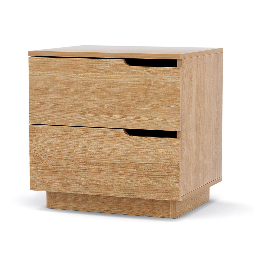 Artiss Bedside Table 2 Drawers Nightstand Pine - Homecoze