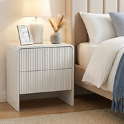 Ayla Modern Bedside Table 2 Drawer – Beige