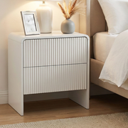 Ayla Modern Bedside Table 2 Drawer – Beige