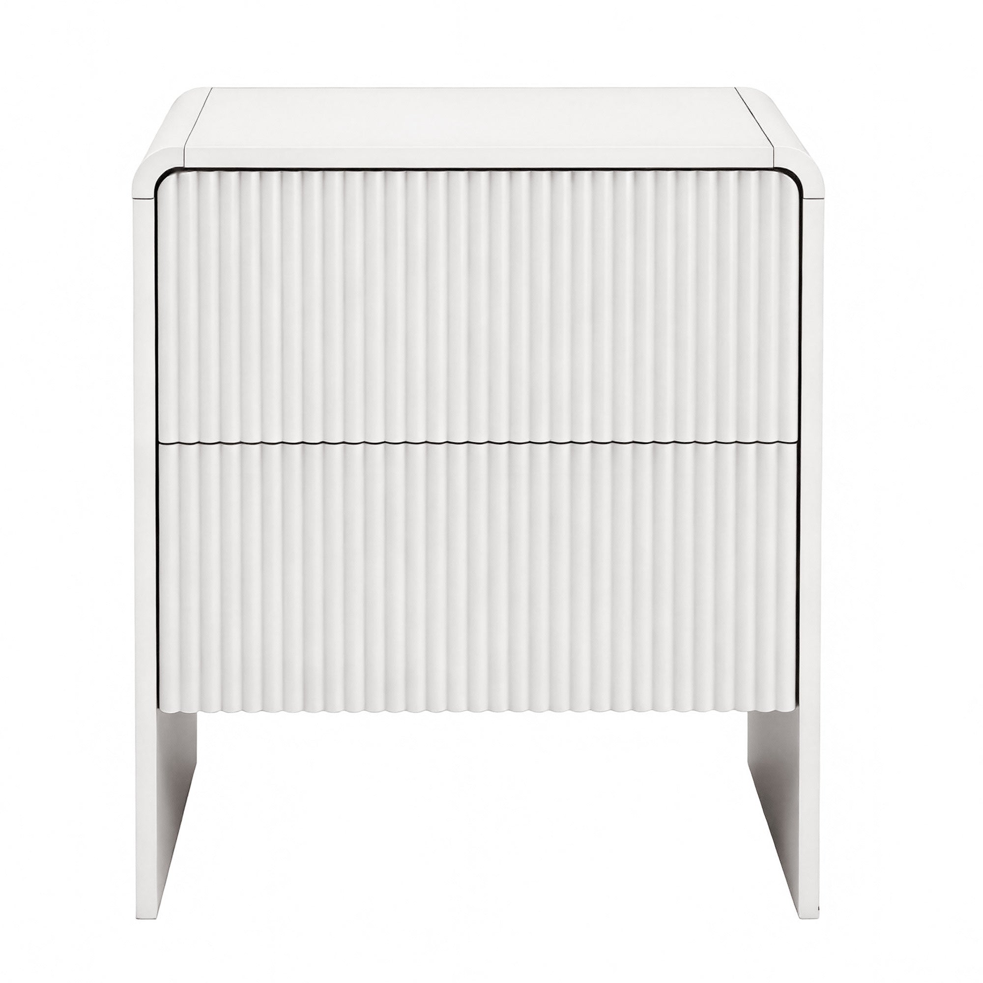 Ayla Modern Bedside Table 2 Drawer – Beige