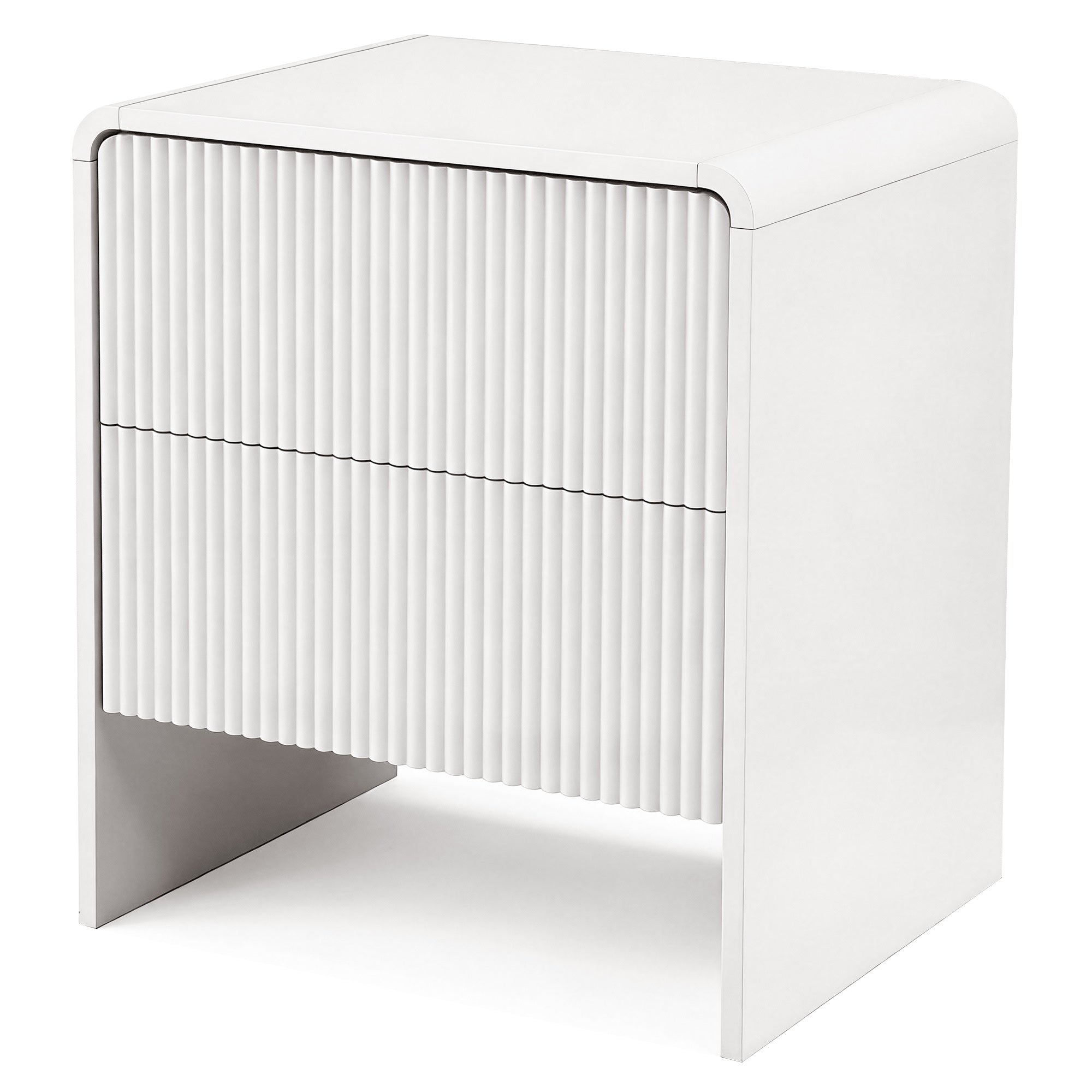 Ayla Modern Bedside Table 2 Drawer – Beige