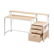 Artiss Computer Desk Home Office Study Table Desks w/Drawers Open Shelf Oak 160CM - Homecoze