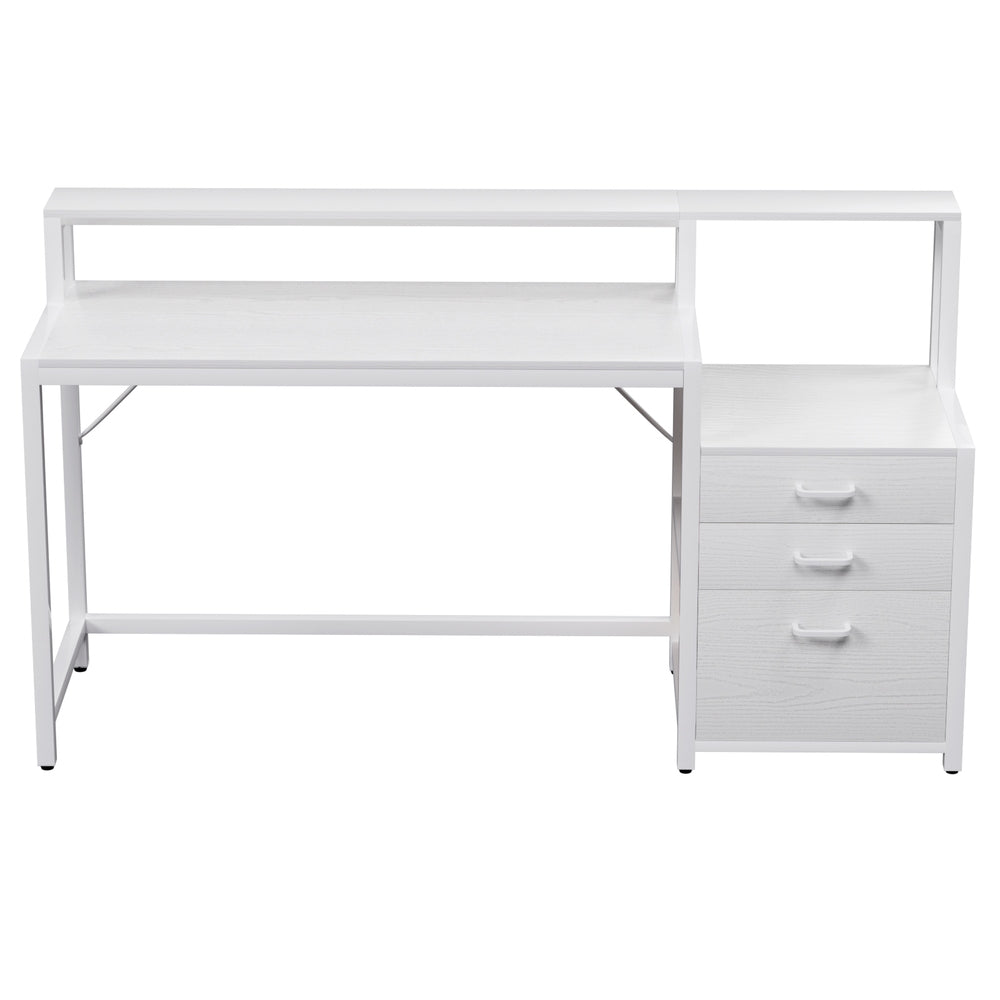 Artiss Computer Desk Home Office Study Table Desks w/Drawers Open Shelf White 160CM - Homecoze