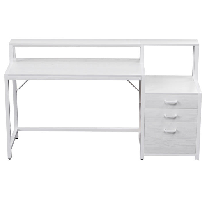 Artiss Computer Desk Home Office Study Table Desks w/Drawers Open Shelf White 160CM - Homecoze