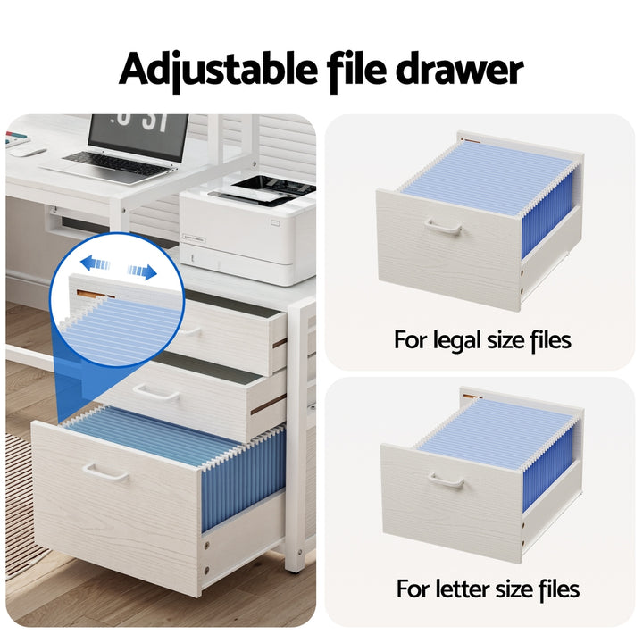 Artiss Computer Desk Home Office Study Table Desks w/Drawers Open Shelf White 160CM - Homecoze