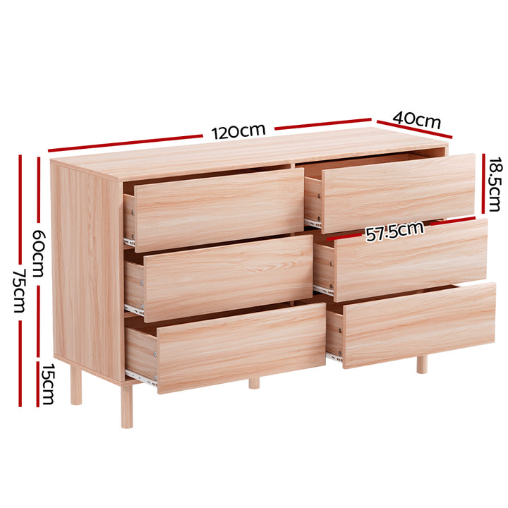 Lowboy Chest of Drawers Bedroom Dresser - Pine