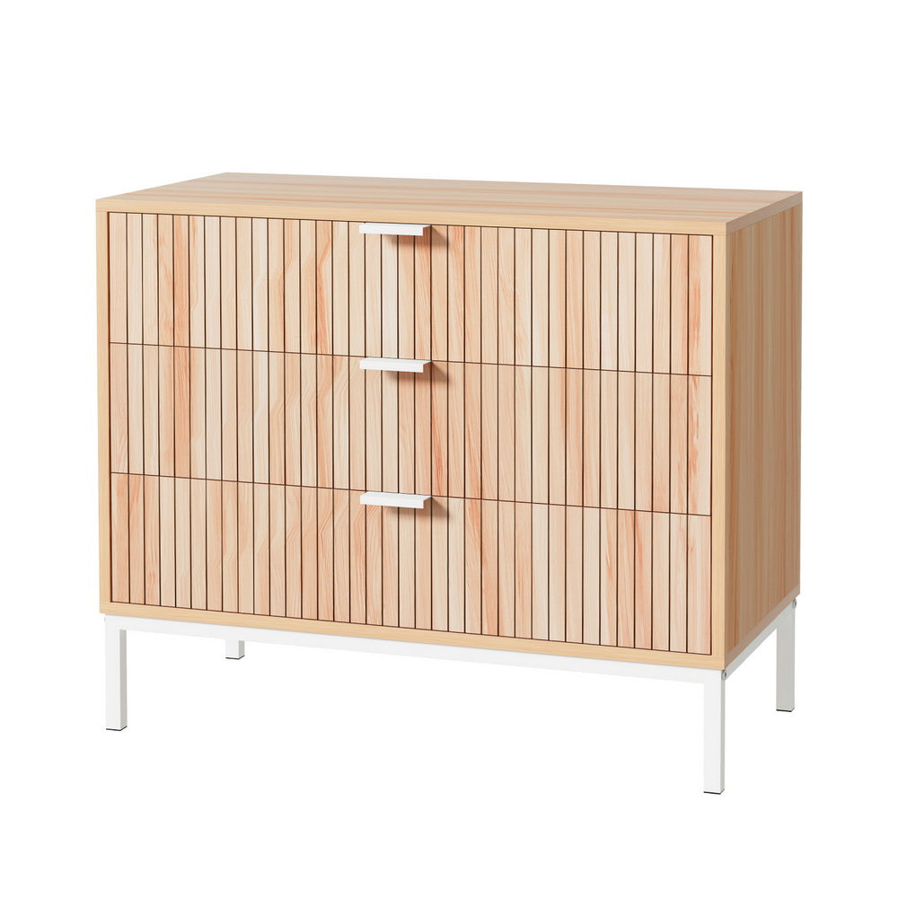 Compact Chest of Drawers - White & Pine - Homecoze