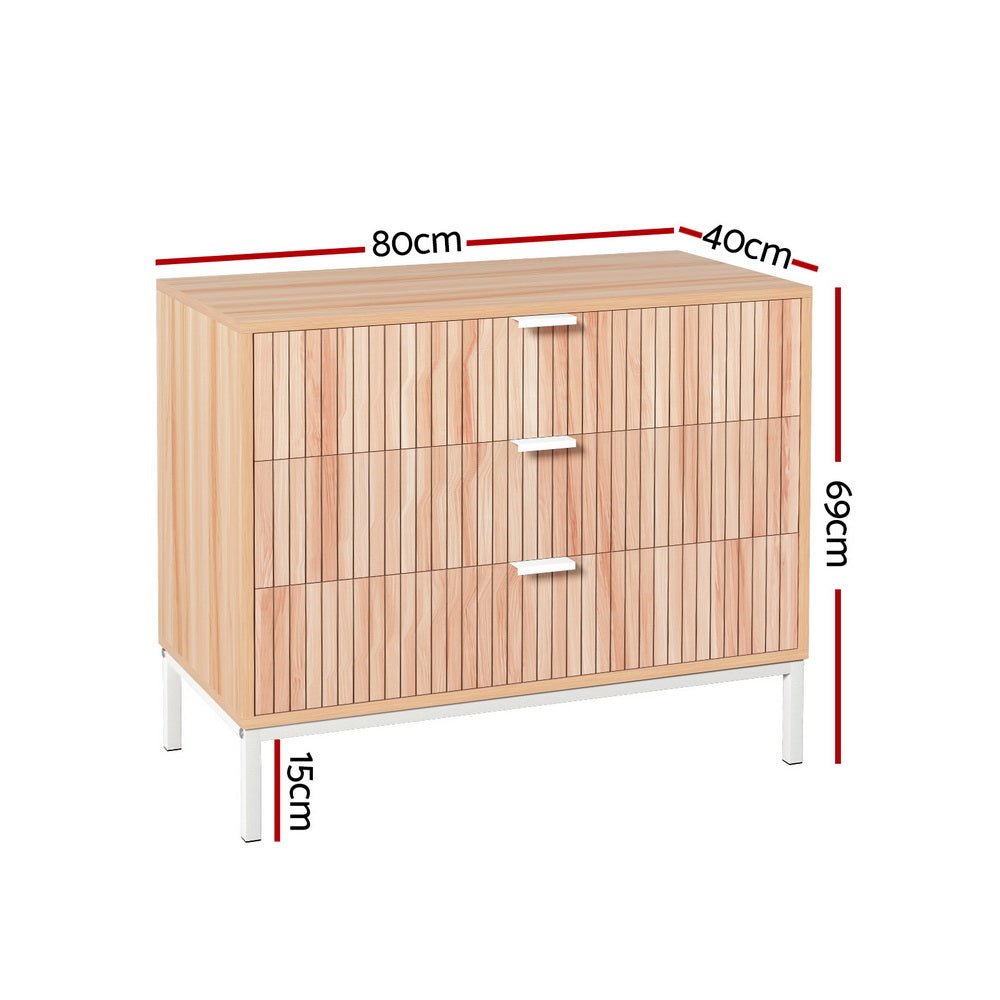 Compact Chest of Drawers - White & Pine - Homecoze