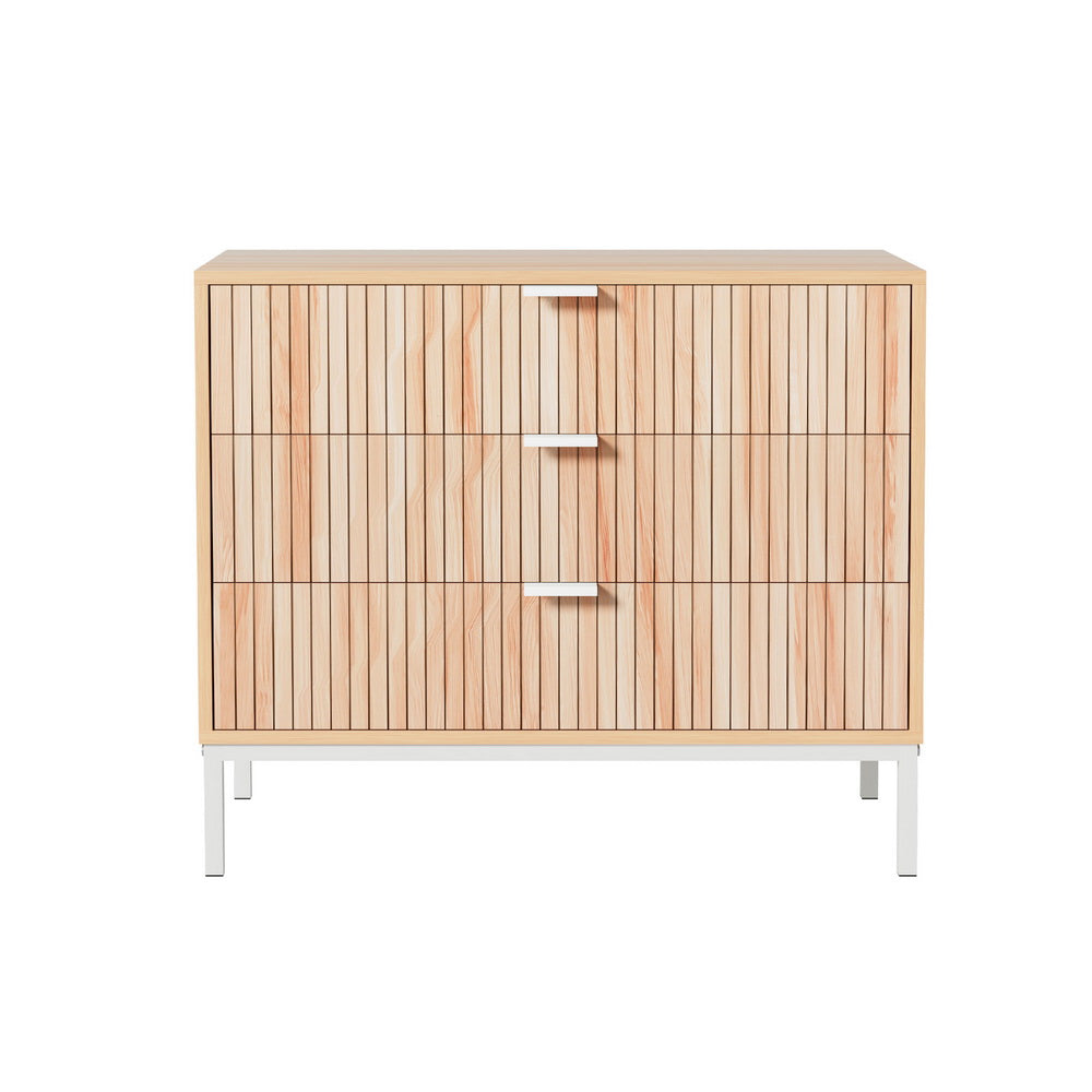 Compact Chest of Drawers - White & Pine - Homecoze