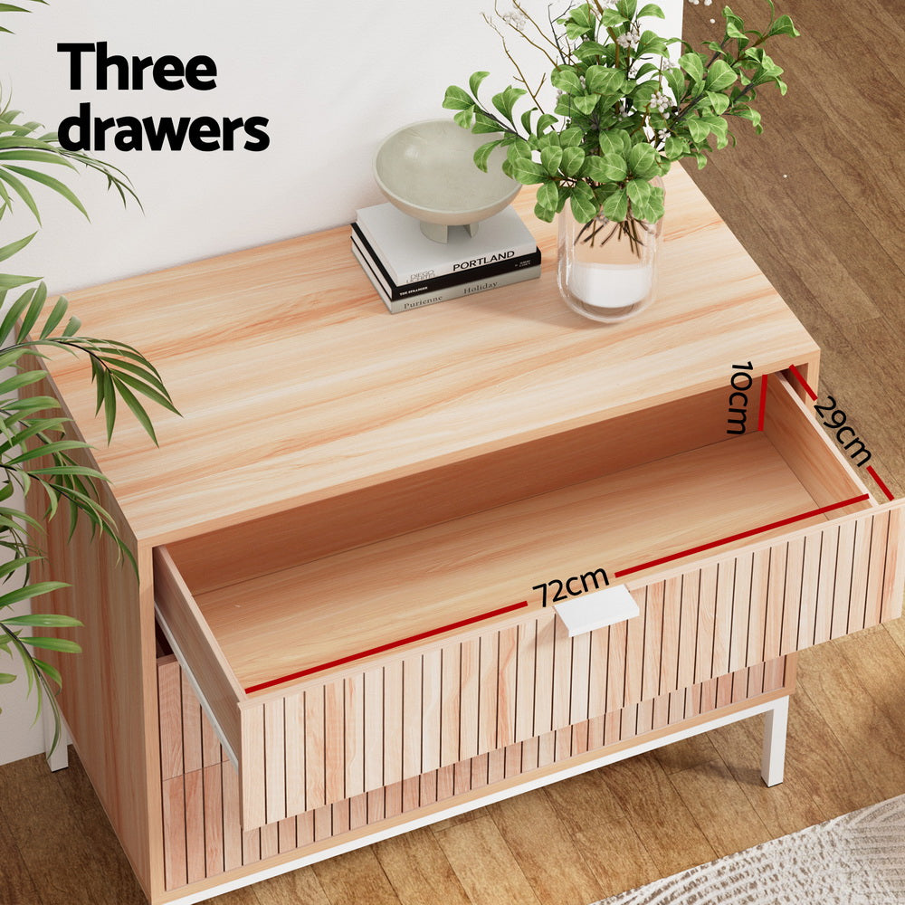 Compact Chest of Drawers - White & Pine - Homecoze
