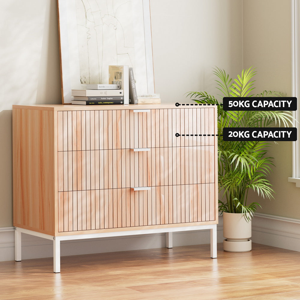 Compact Chest of Drawers - White & Pine - Homecoze
