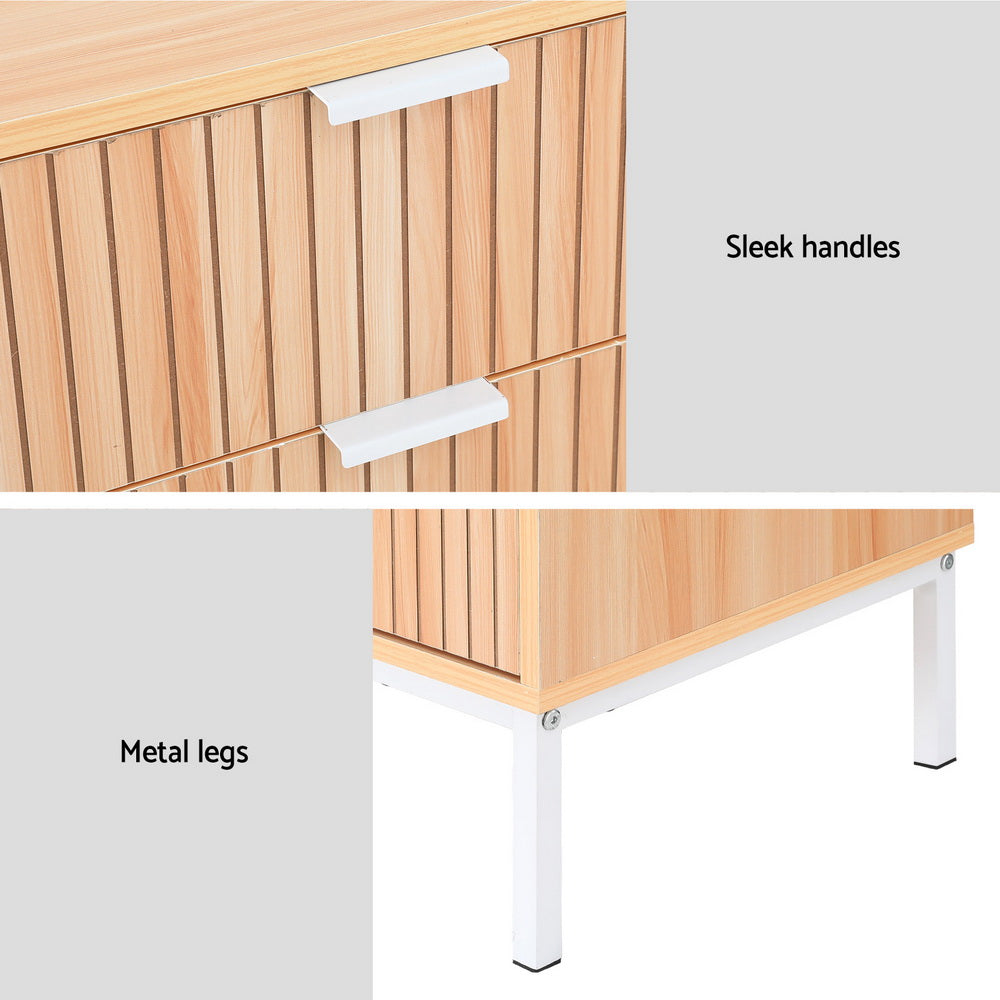 Compact Chest of Drawers - White & Pine - Homecoze