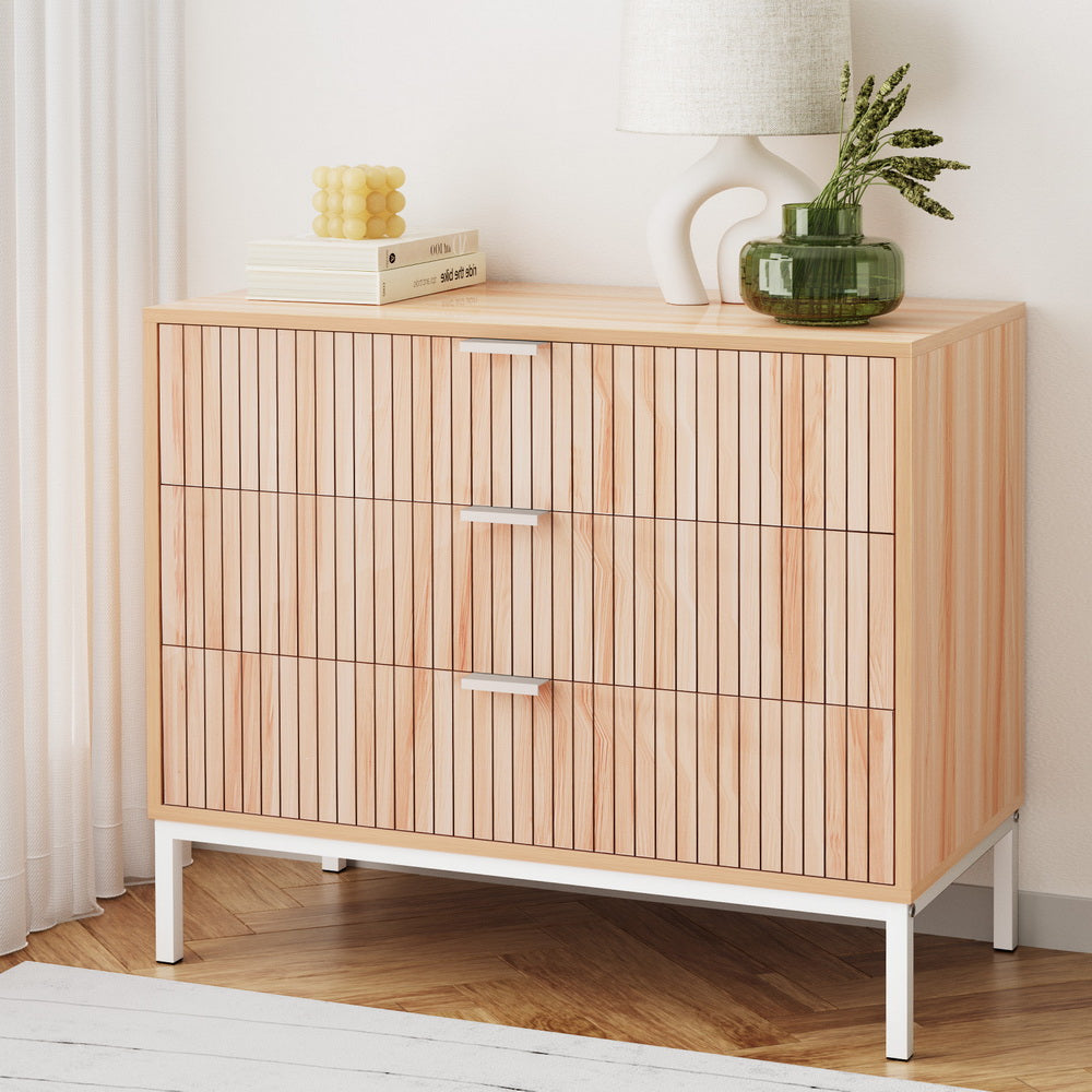 Compact Chest of Drawers - White & Pine - Homecoze