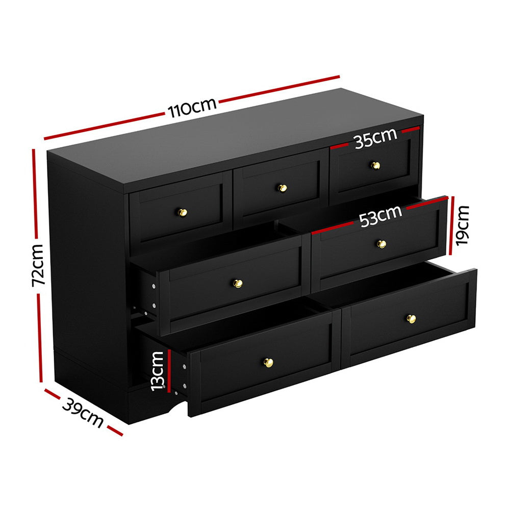 Compact Lowboy Chest of Drawers - Black - Homecoze
