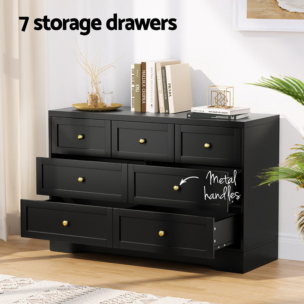 Compact Lowboy Chest of Drawers - Black - Homecoze