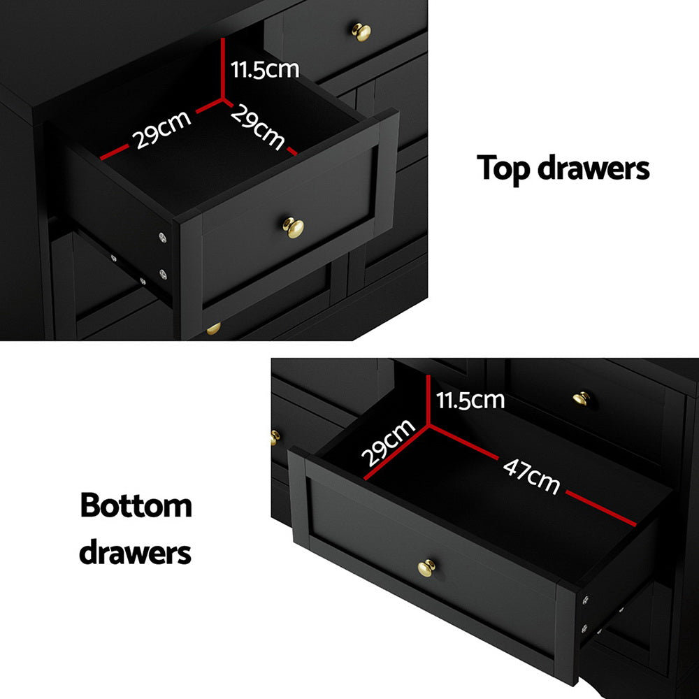 Compact Lowboy Chest of Drawers - Black - Homecoze